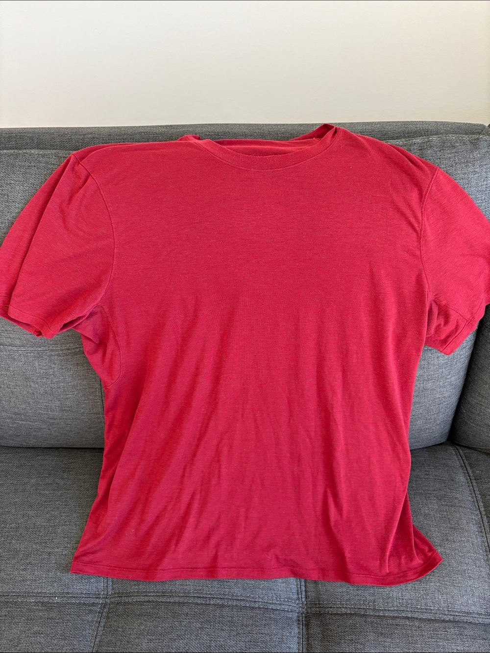 Men's Lulelemon Crew Neck Short Sleeve Tee - Red - XL